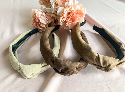 Suede neutral colors knot headband